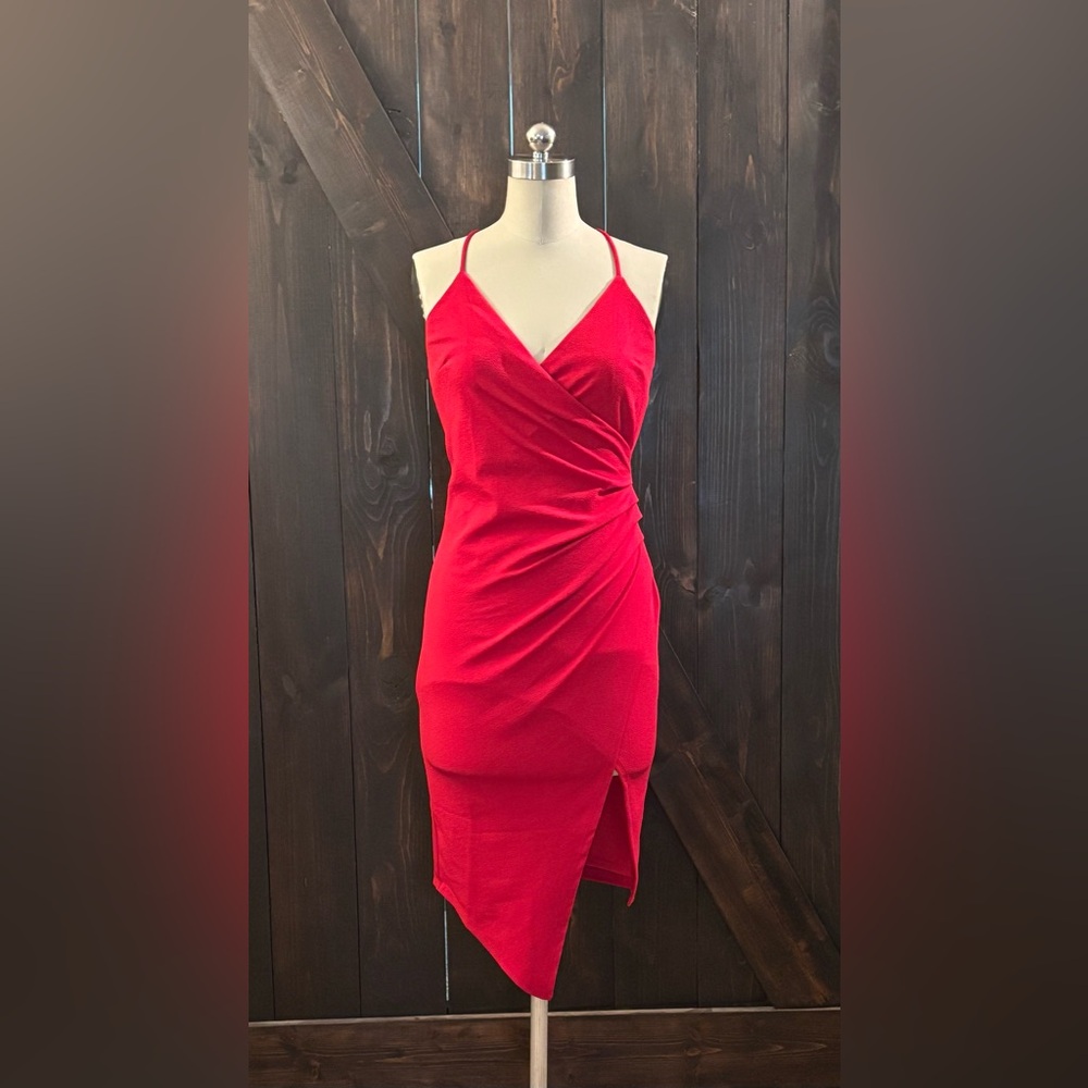 Lulus Elegant Red Wrap Dress